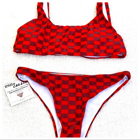 🎉HP NWT Sexy & Sporty Checkered Scoop 2Pc Bikini - Picture 5 of 13